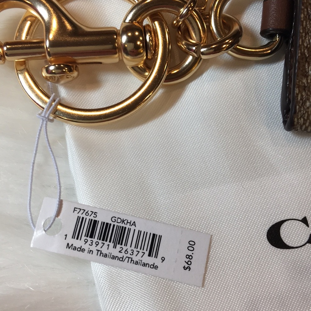 COACH Sign Canvas Picture Frame Bag Charm/Key Ring - Picture 7 of 8